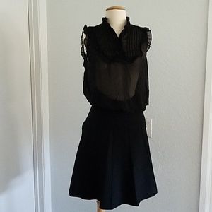 Black skirt and Sheer Top